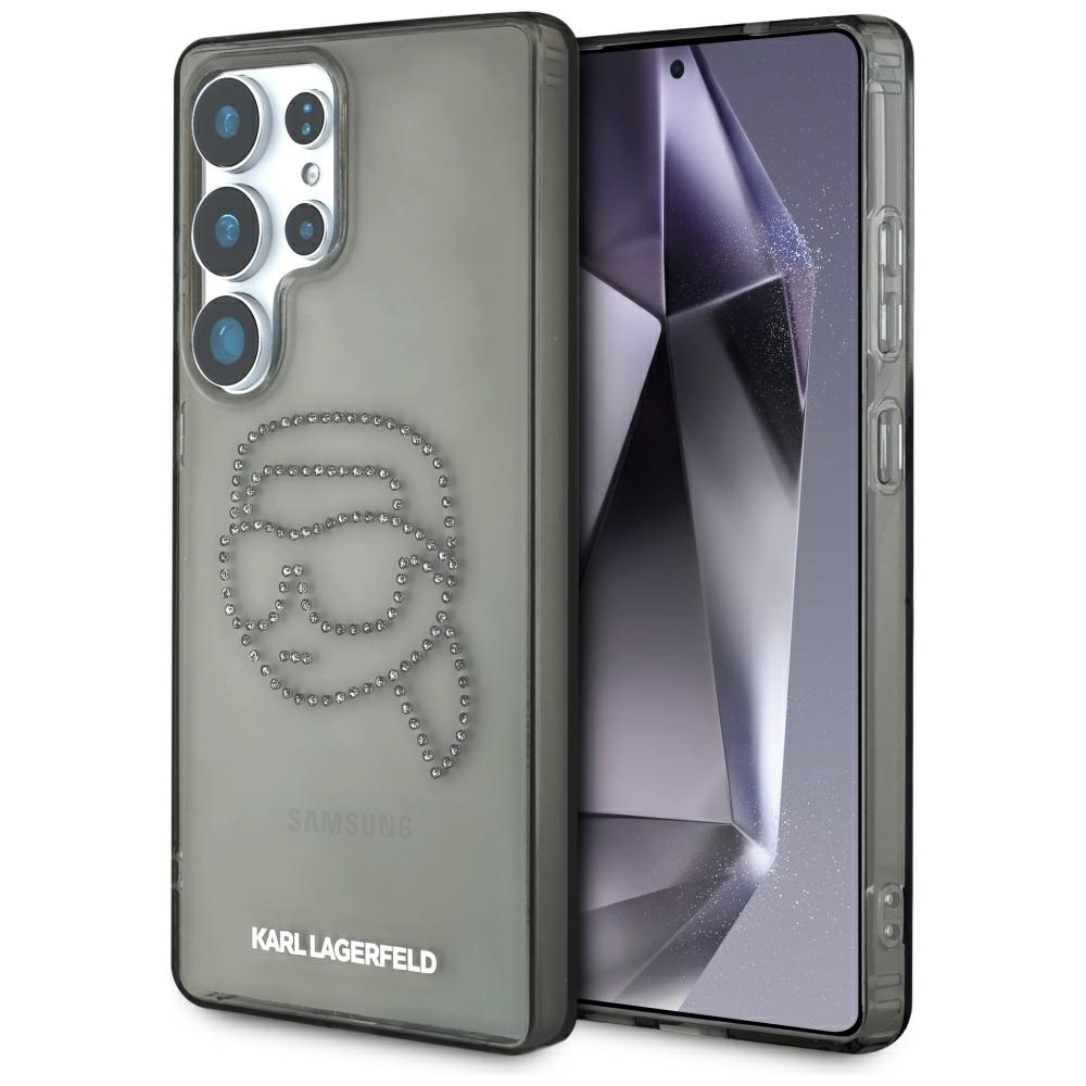 Karl Lagerfeld Rhinestones Karl Head Logo Suojakuori Samsung Galaxy S25 Ultra Musta
