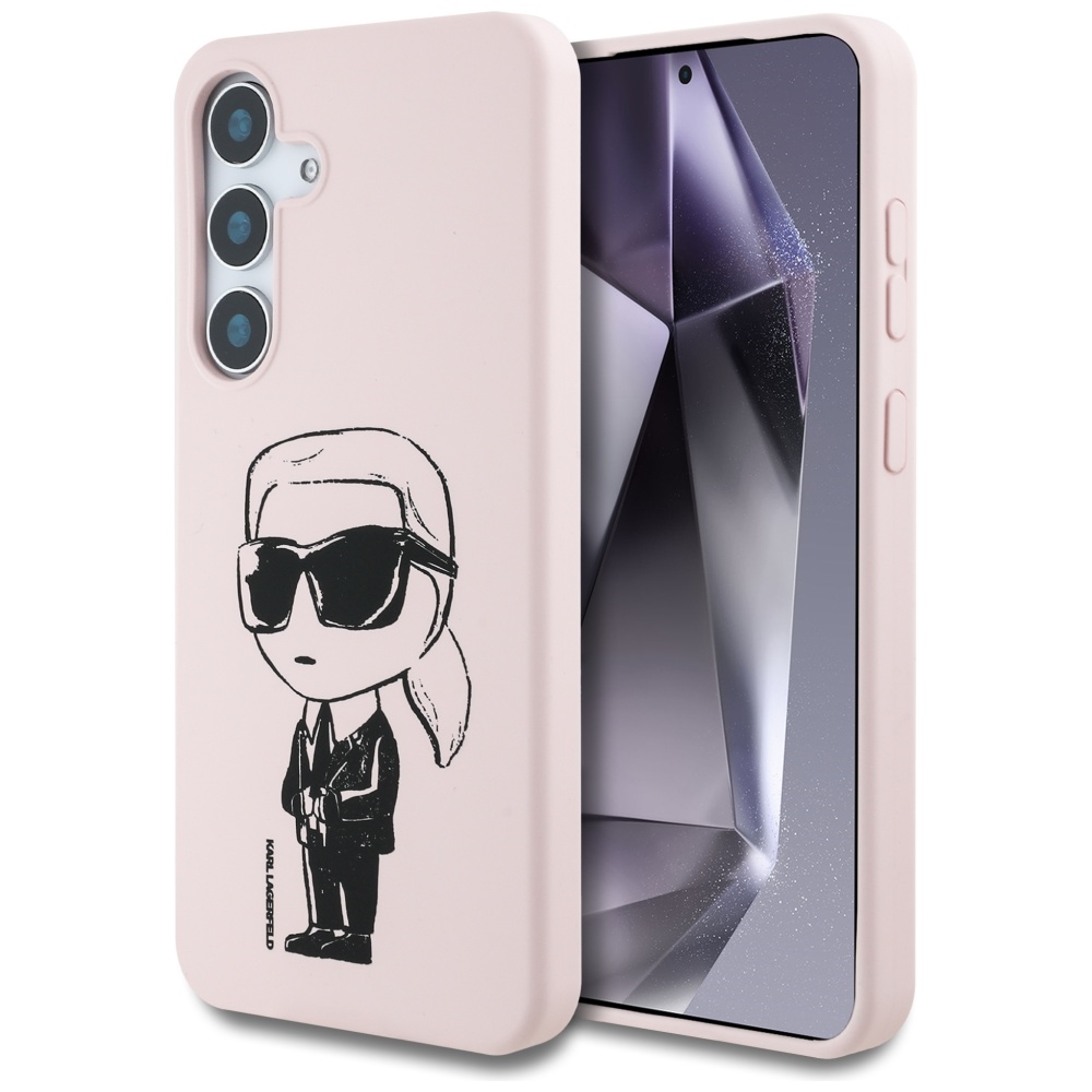 Karl Lagerfeld Silikoninen Graffiti Ikonik Printed Logo MagSafe Suojakuori Samsung Galaxy S25 Vaaleanpunainen