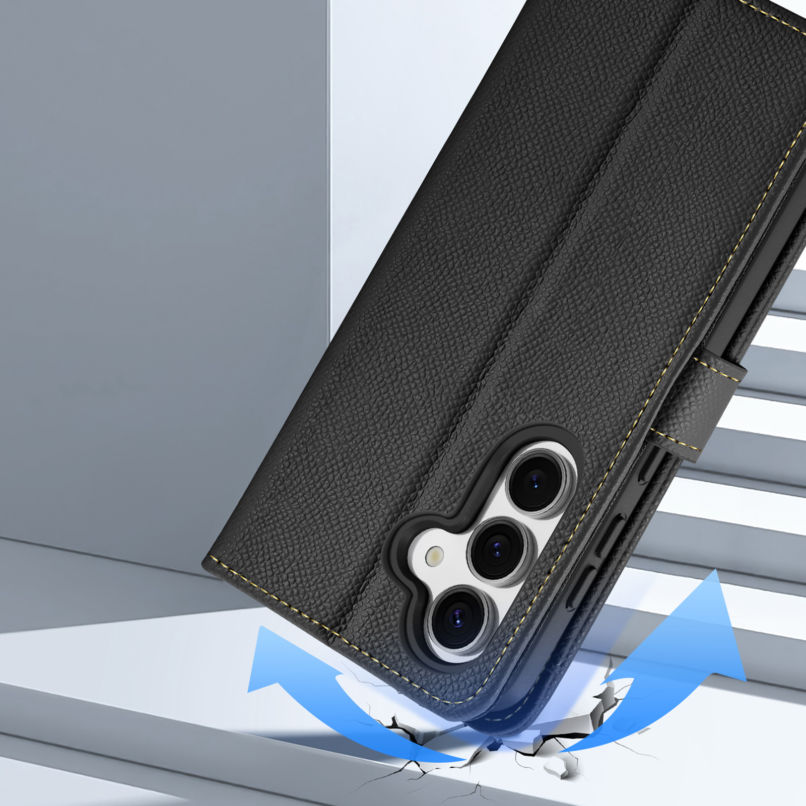 Dux Ducis Lawa Nahkainen Suojakuori Samsung Galaxy S25+:lle irrotettavalla magneettisella lompakolla - Musta