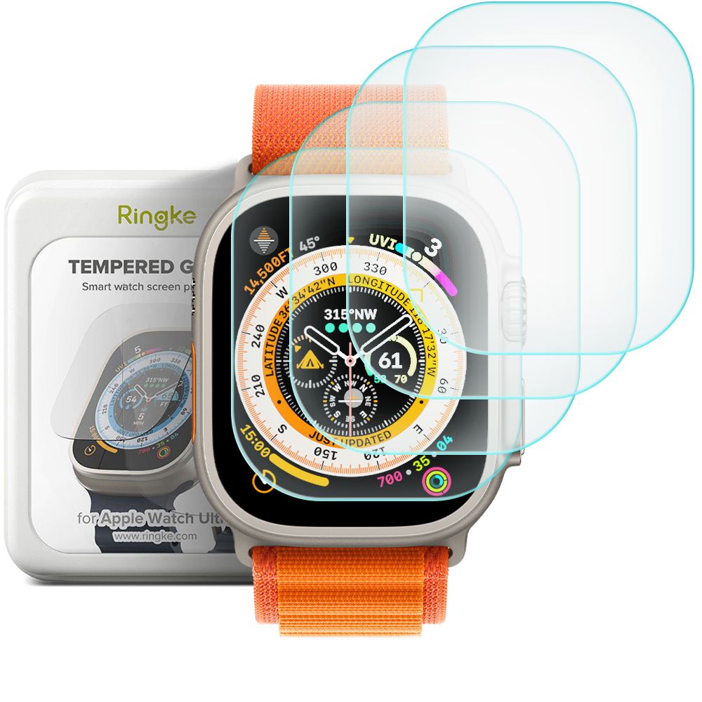Ringke ID FC Glass 4-pack Karkaistu lasi Apple Watch Ultra 1 / 2 (49 mm)