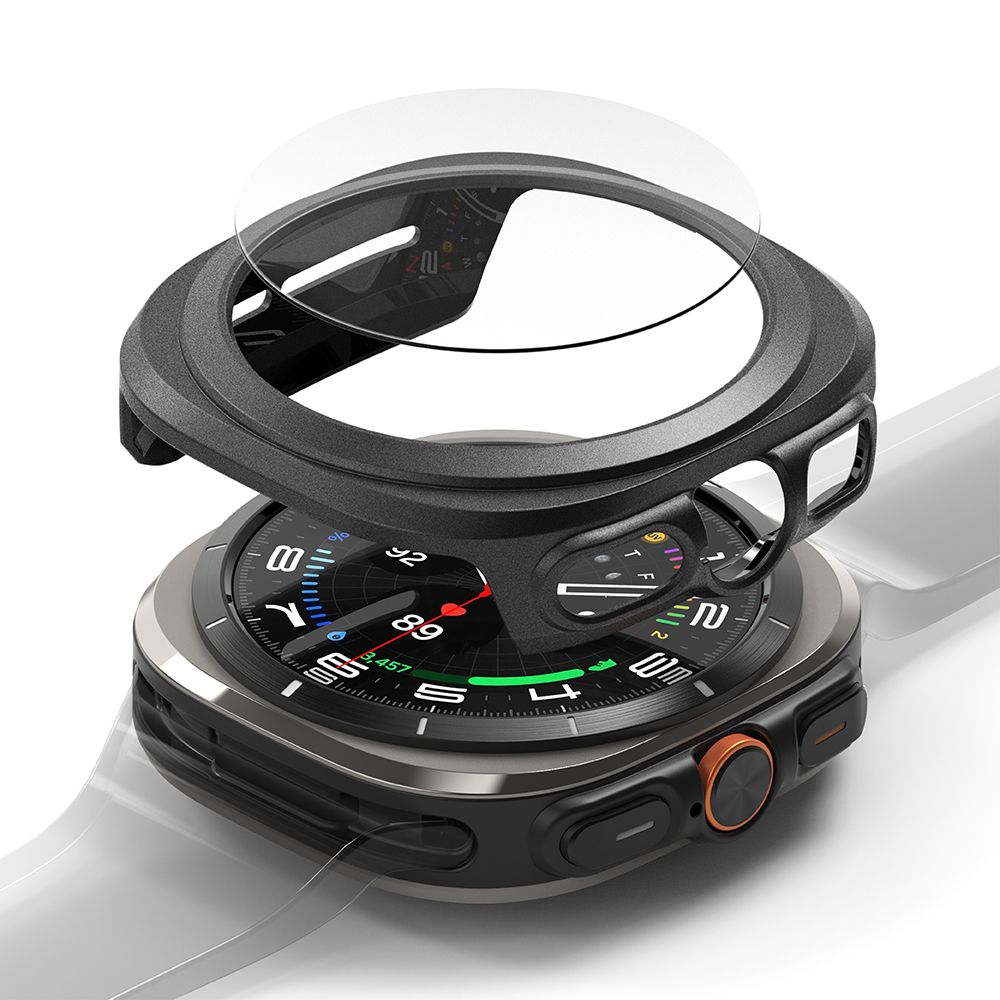 Ringke Slim & Tempered Glass suojakuori- ja lasisetti Samsung Galaxy Watch Ultra 47mm -kellolle – musta