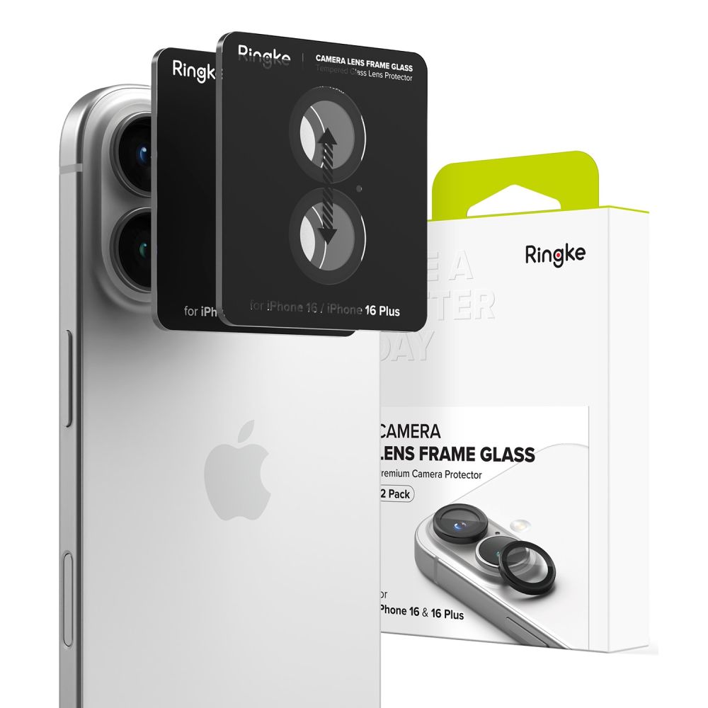 Ringke Camera Frame Protector 2-pack iPhone 16 / 16 Pluslle - Musta