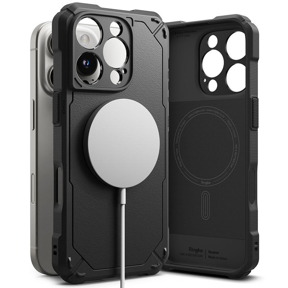 Ringke Rugged Gear MagSafe iPhone 16 Pro Suojakuori - Musta