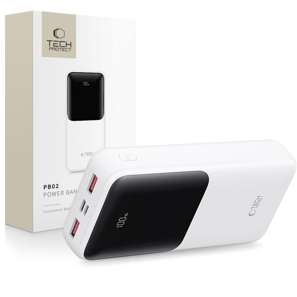 Powerbank Tech-Protect PB02 20000mAh 22.5W - valkoinen
