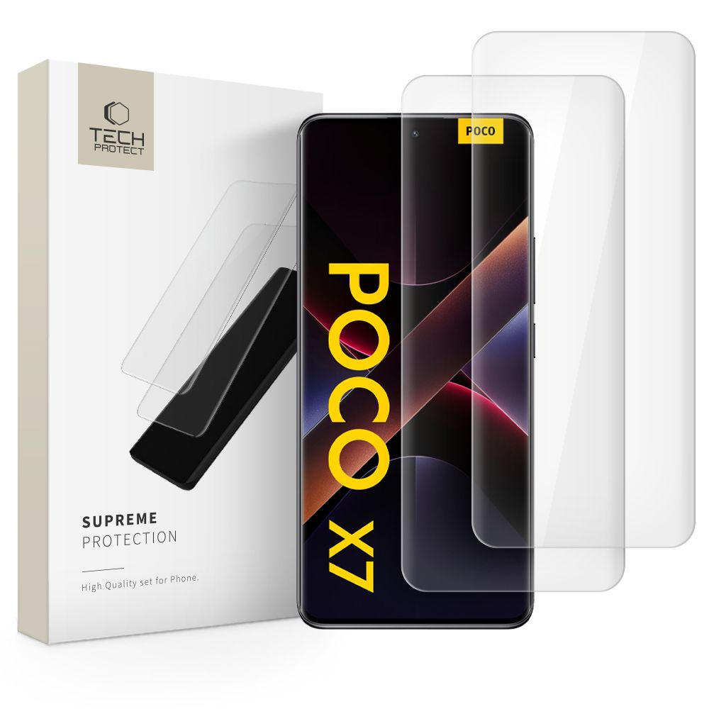 Tech-Protect Supreme Protection Karkaistu lasi Xiaomi Redmi Note 14 PRO / 14 PRO+ 5G / Poco X7 5G:lle - läpinäkyvä
