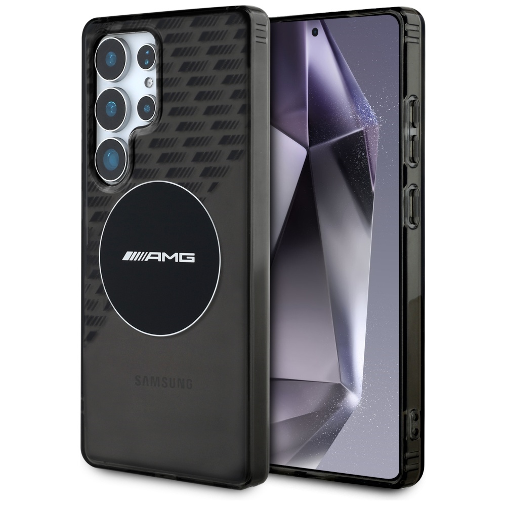 AMG läpinäkyvä Rhombs MagSafe Suojakuori Samsung Galaxy S25 Ultralle - musta