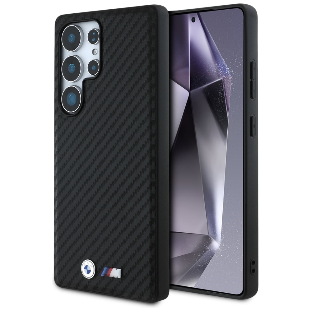 BMW Nahkainen Carbon MagSafe Suojakuori Samsung Galaxy S25 Ultralle - musta