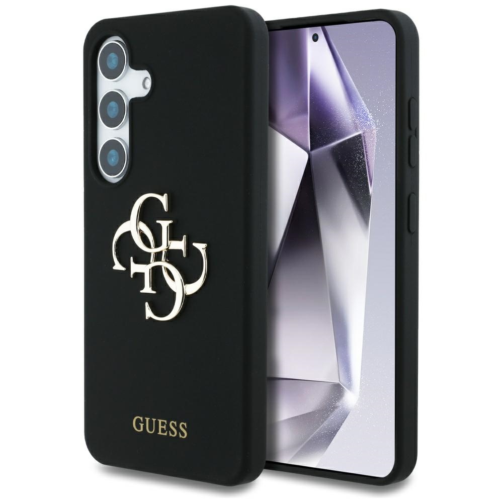 Guess Silikoninen Big 4G Logo Bottom Script Suojakuori Samsung Galaxy S25:lle - musta