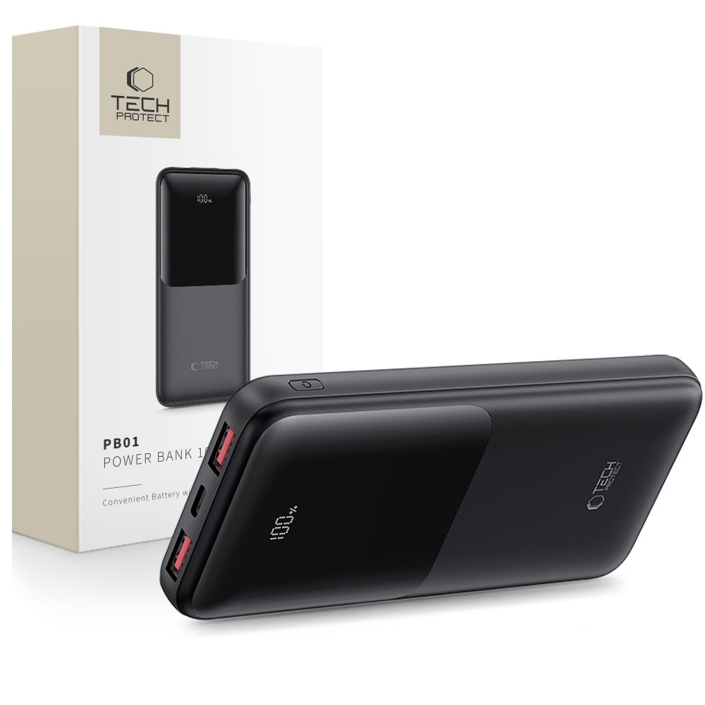 Powerbank Tech-Protect PB01 10000mAh 22.5W - musta