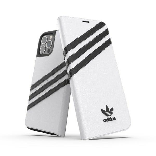 Adidas OR Booklet Case PU iPhone 12 / 12 Pro 6.1":lle - valkoinen ja musta