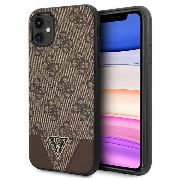Guess 4G Triangle Collection suojakuori iPhone 11 6.1" / Xr 6.1":lle - ruskea