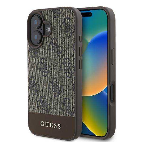 Guess 4G Bottom Stripe Suojakuori iPhone 16 Plus 6.7":lle - Ruskea