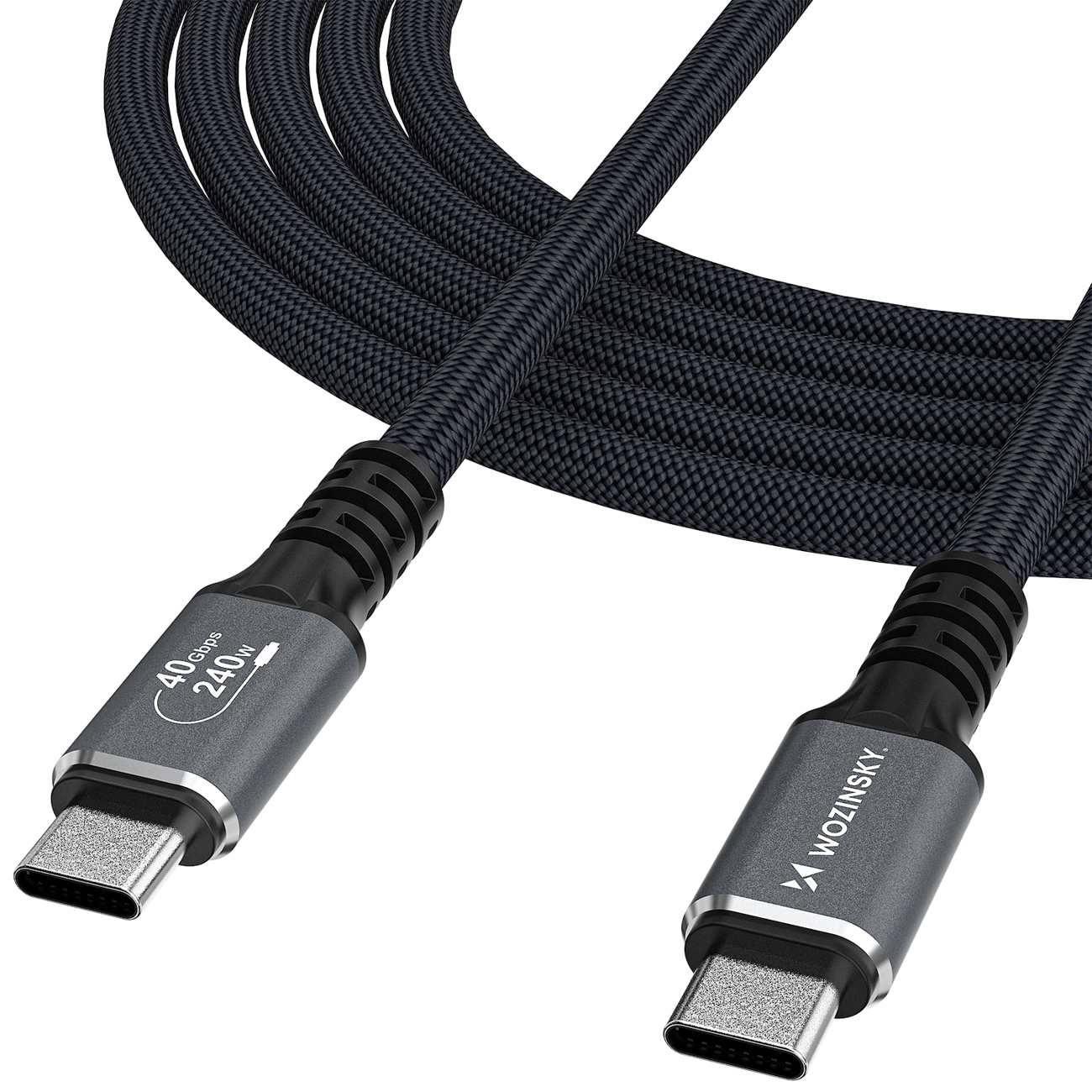 Wozinsky WPS-UY41S USB-C USB4 Kaapeli 40Gb/s 240W 1m 4K - musta