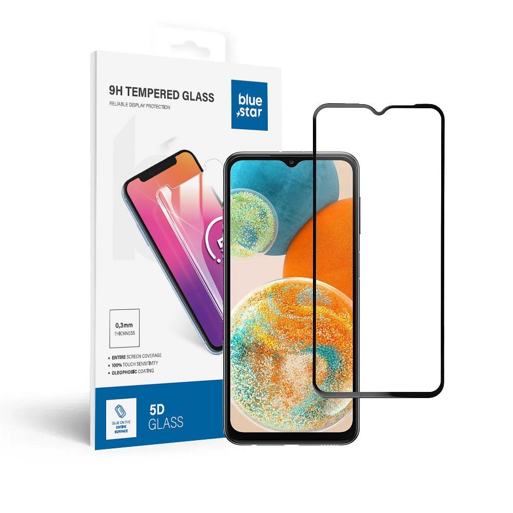 Suojalasi Blue Star - SAMSUNG A23 5G koko näytön (kehyksellä, pienikokoinen) - musta