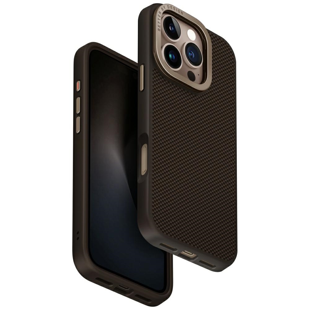Uniq Keva Max Magclick Lataus Kamerajalusta Suojakuori iPhone 16 Pro:lle - Ruskea