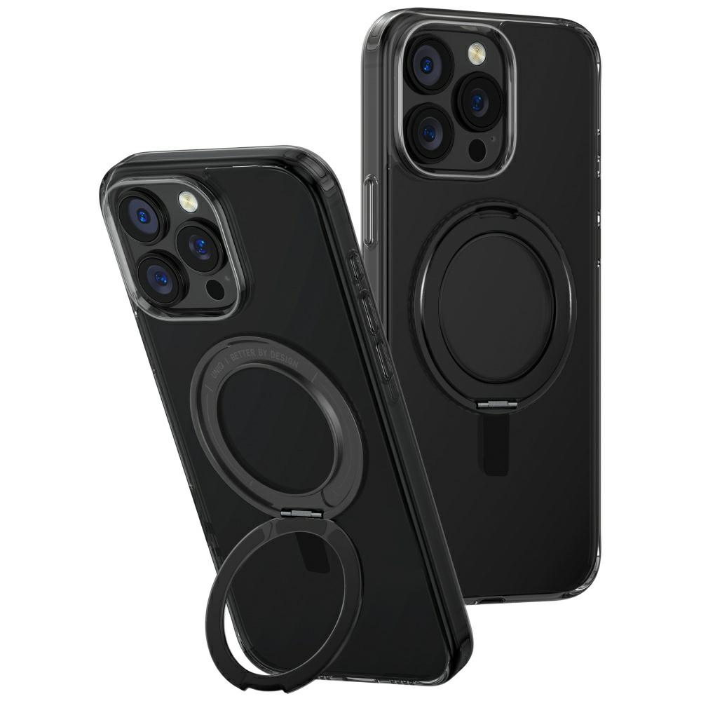 Uniq Swivix 360 Pyörivä Jalusta Suojakuori iPhone 16 Pro Max:lle - Musta