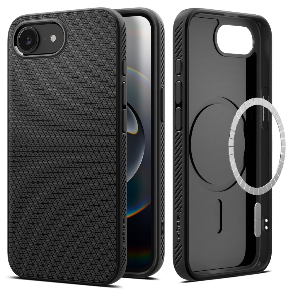 Spigen Liquid Air Mag MagSafe Suojakuori iPhone 16e / 17e:lle - Matta Musta