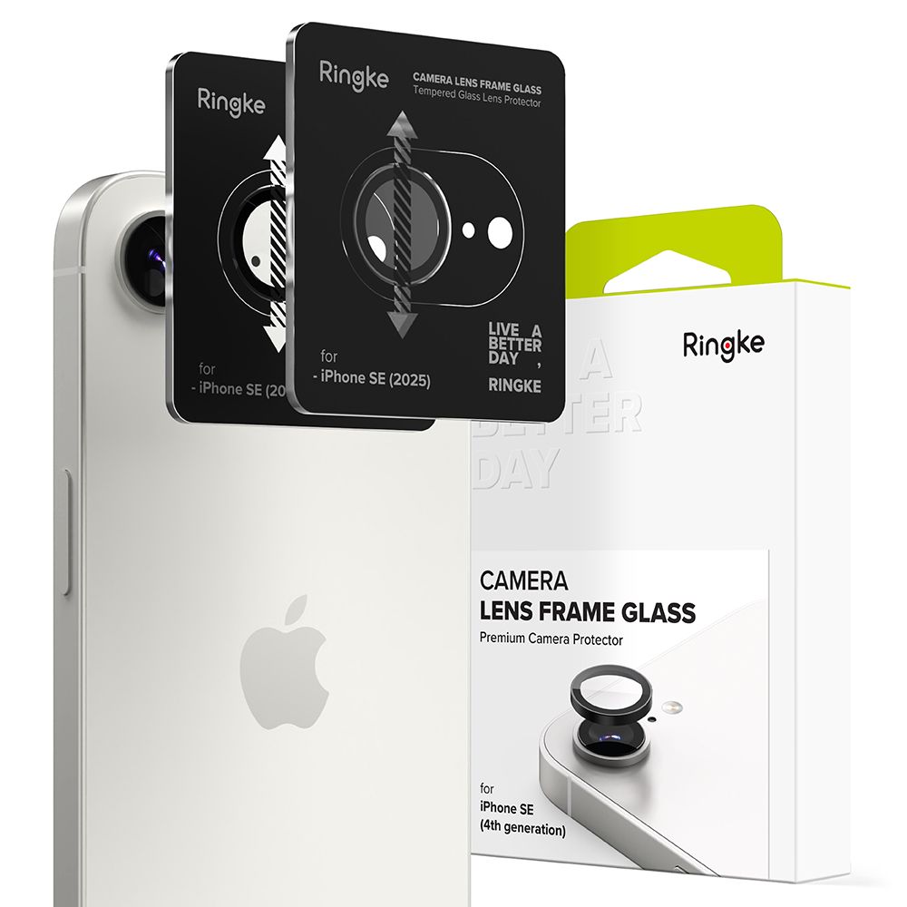 Ringke Camera Frame Protector 2-pakkaus iPhone 16e / 17e:lle - musta