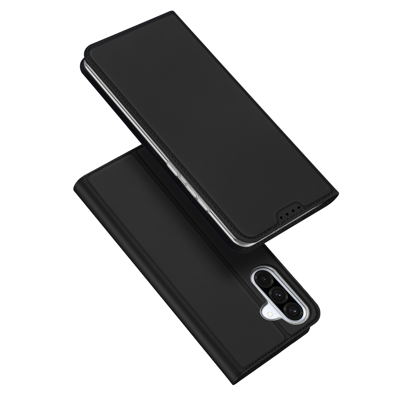 Dux Ducis Skin Pro Suojakuori Samsung Galaxy A36 5G / A56 5G:lle kielekkeella ja korttilokerolla - musta