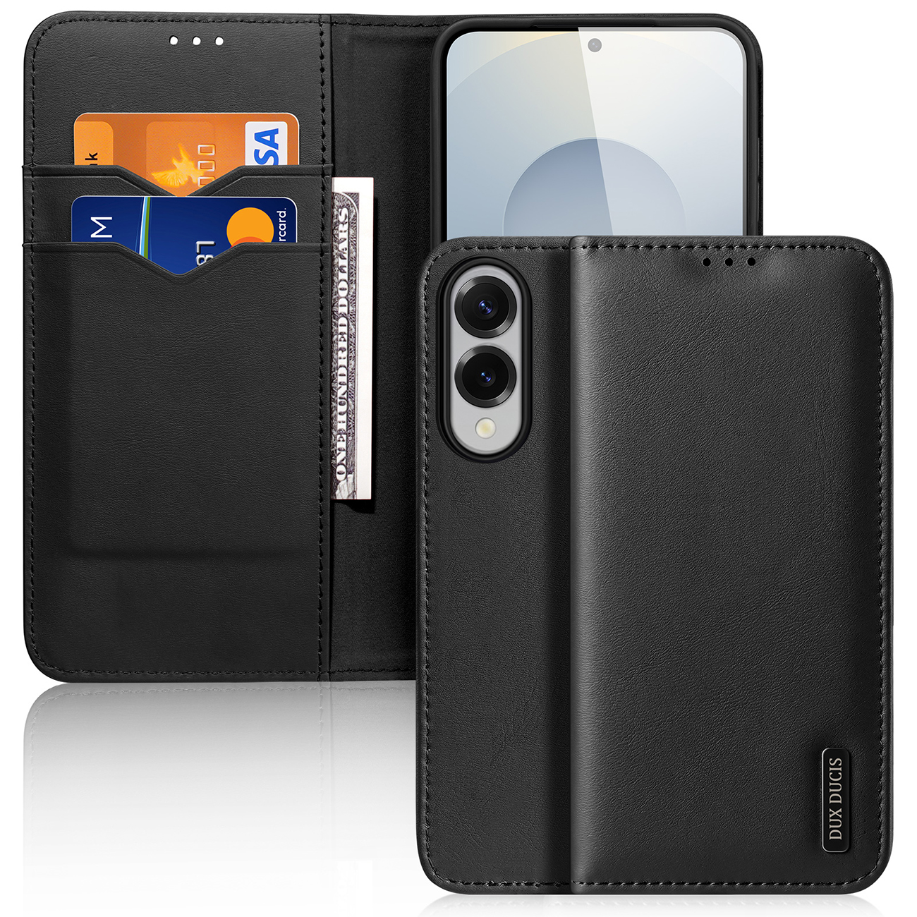 Dux Ducis Hivo Samsung Galaxy S25 Edge Suojakuori kielekkeella ja RFID-suojauksella - musta