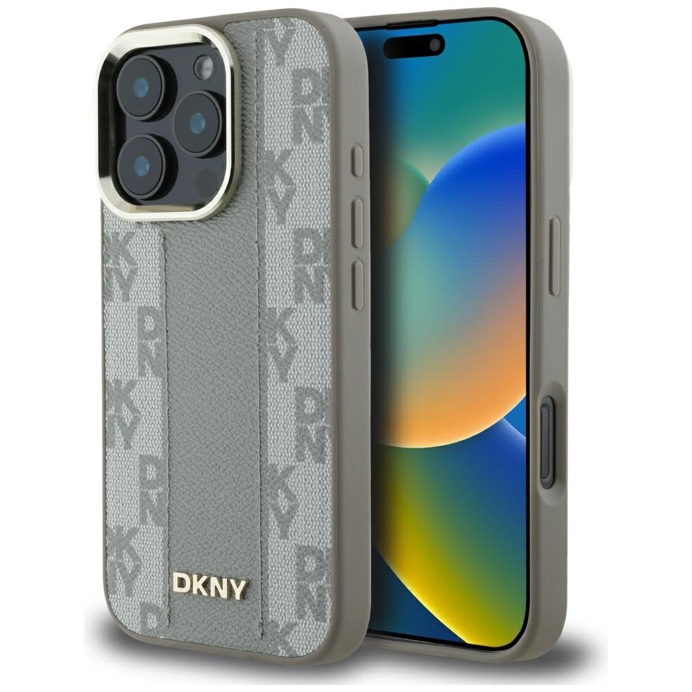DKNY Checkered Pattern MagSafe Suojakuori iPhone 16 Pro:lle - beige