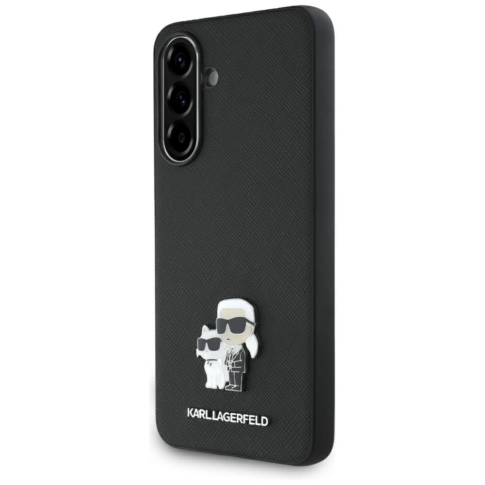Karl Lagerfeld Saffiano Suojakuori K&C Metal Logo Samsung Galaxy A36:lle - Musta