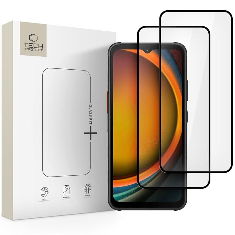 Tech-Protect Glass Fit+ Suojakuori 2-pack Samsung Galaxy Xcover 7 / 7 Pro:lle - musta