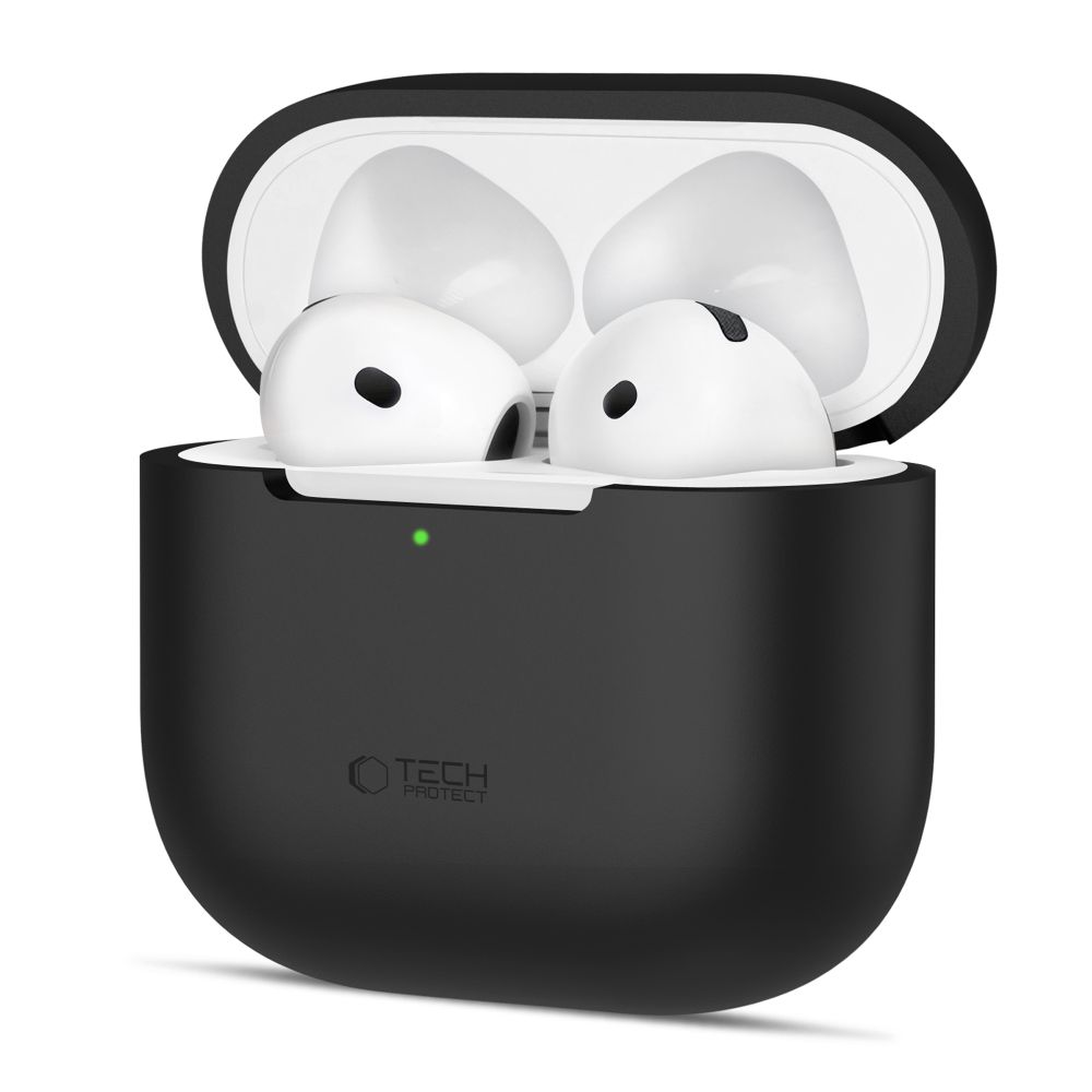 Tech-Protect Silikoninen Suojakuori Apple AirPods 4:lle - musta