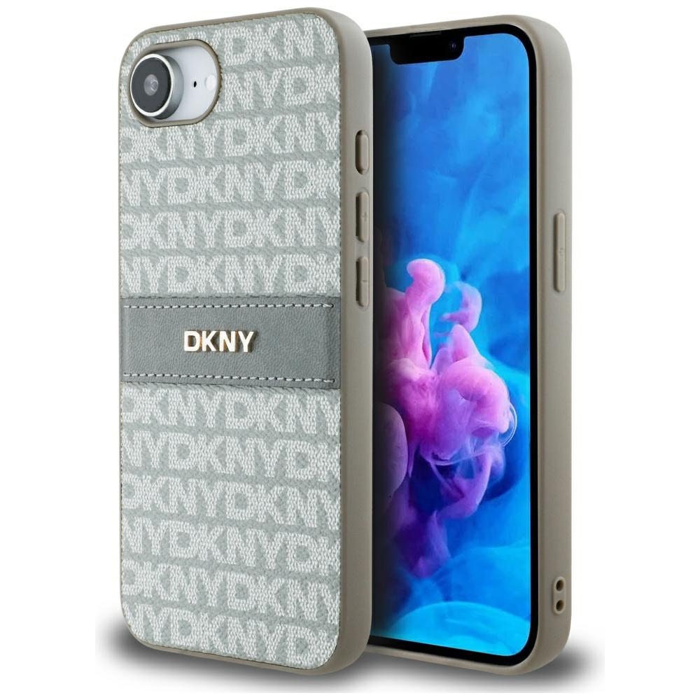 DKNY Repeat Texture Pattern Tonal Stripe Suojakuori iPhone 16e:lle - beige