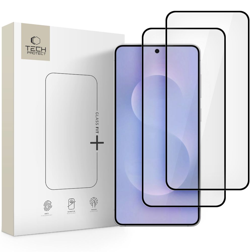 Tech-Protect Glass Fit+ 2-pack Karkaistu lasi Samsung Galaxy S25 Edge:lle - läpinäkyvä