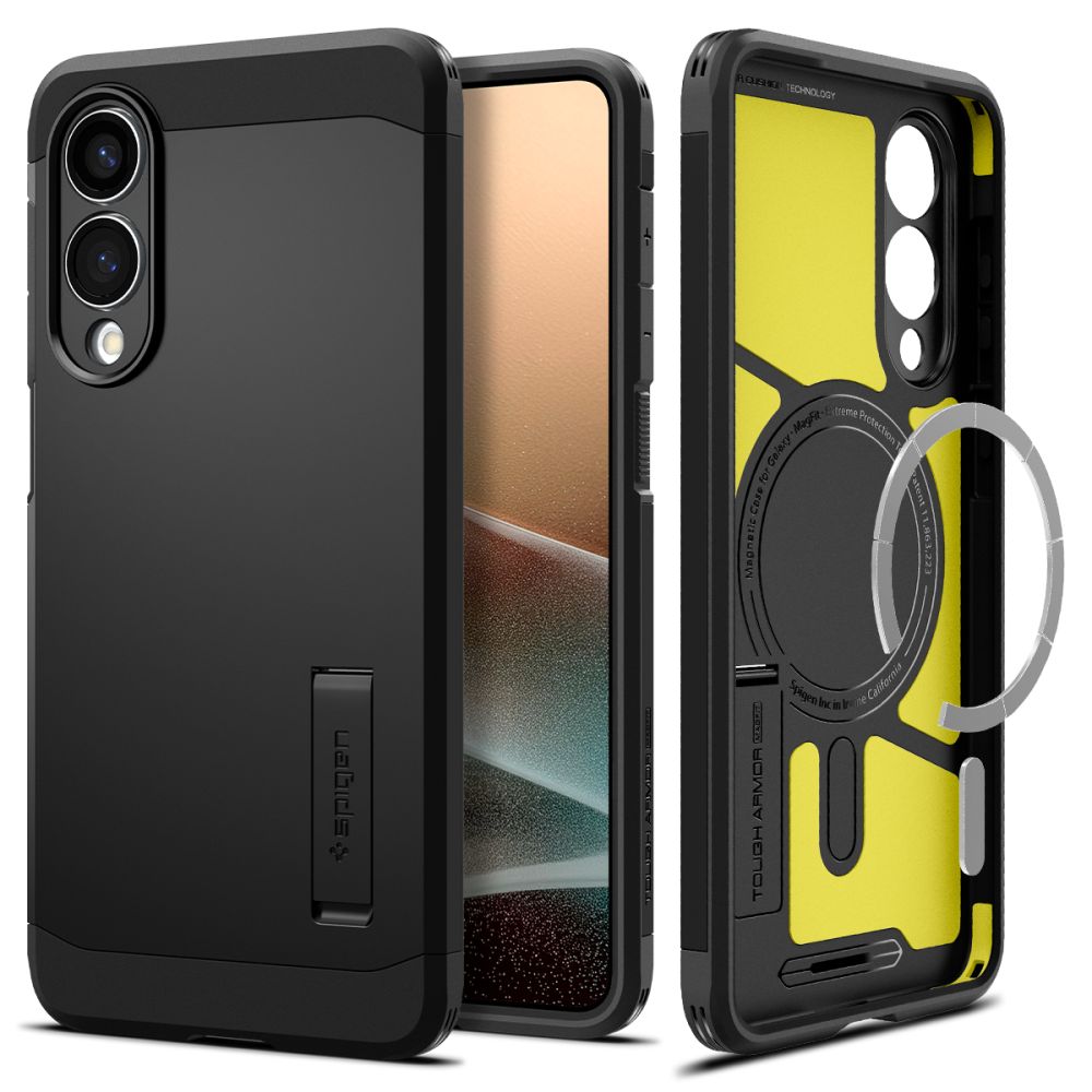 Spigen Tough Armor MagSafe Suojakuori Samsung Galaxy S25 Edge:lle - musta