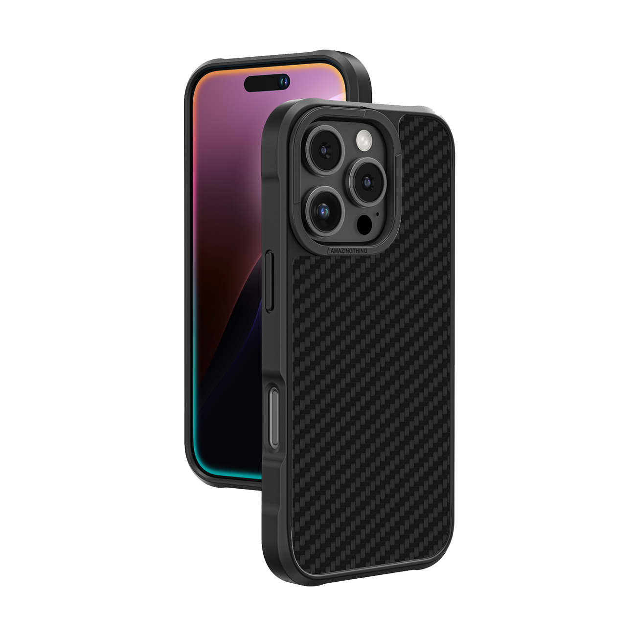 AmazingThing Titan Max Suojakuori 1500D Aramid-kuiduilla iPhone 16 Pro:lle - musta