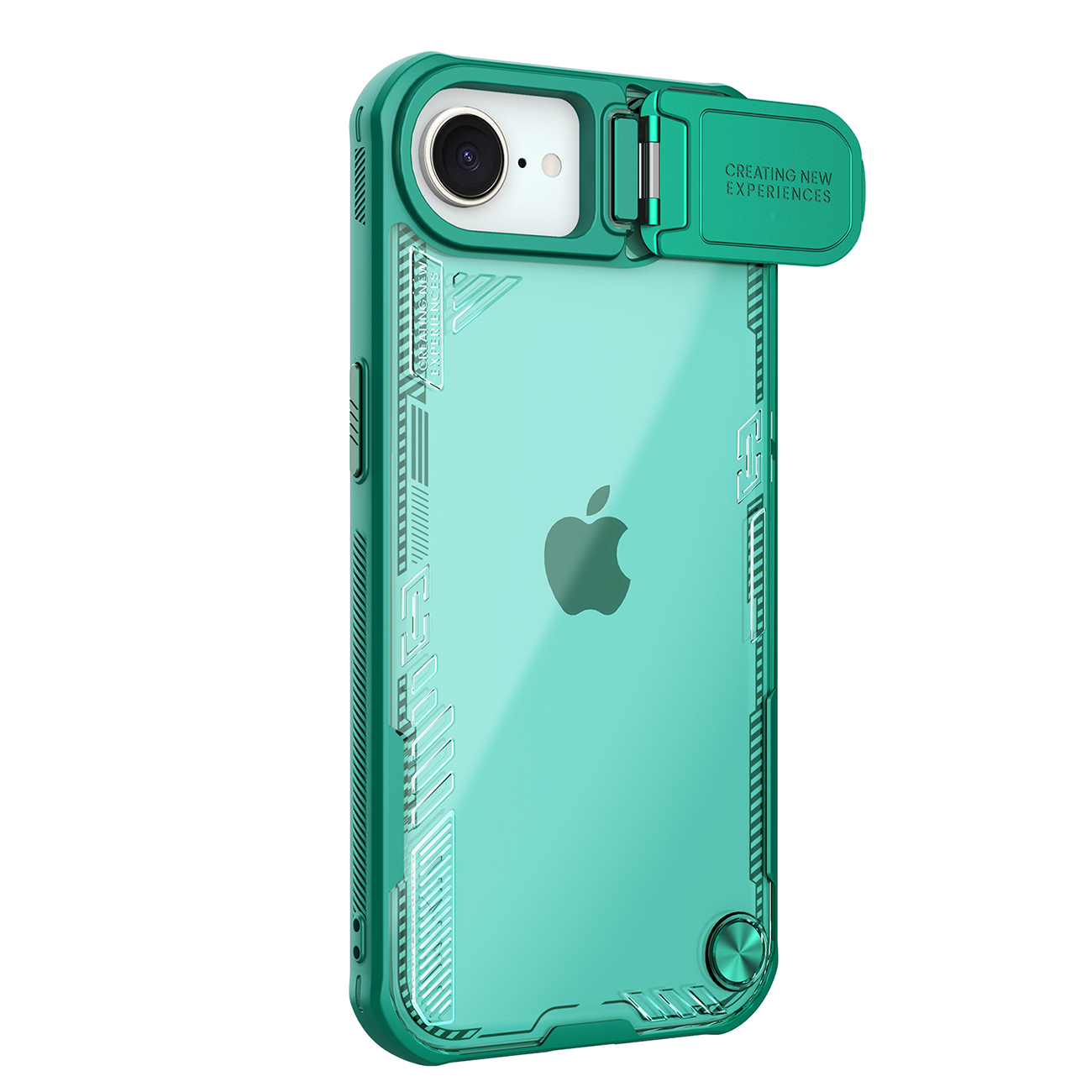Nillkin Iceblade Prop Suojakuori linssin suojuksella ja jalustalla iPhone 16e / 17e:lle - vihreä