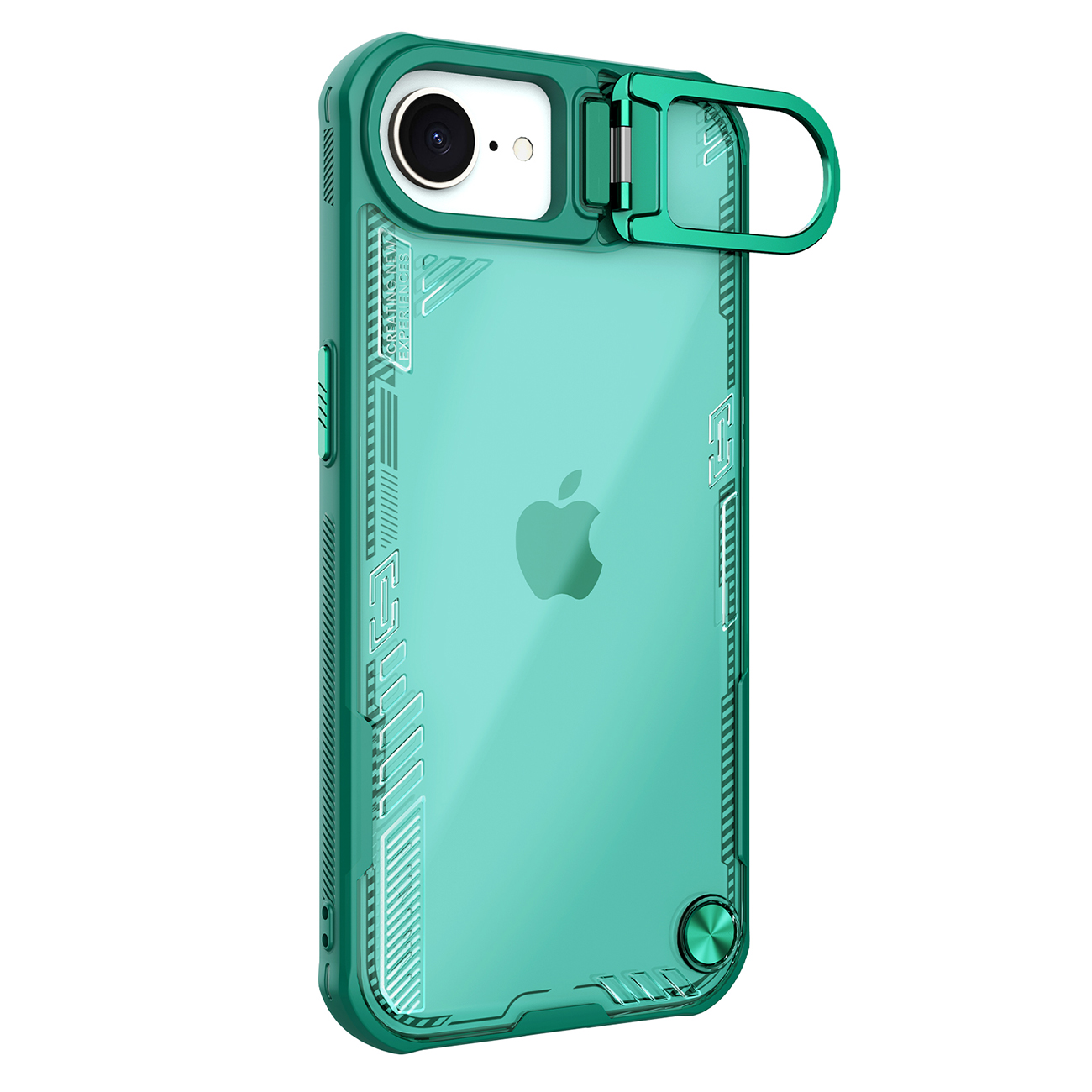 Nillkin Iceblade Prop Suojakuori jalustalla iPhone 16e / 17e:lle - vihreä