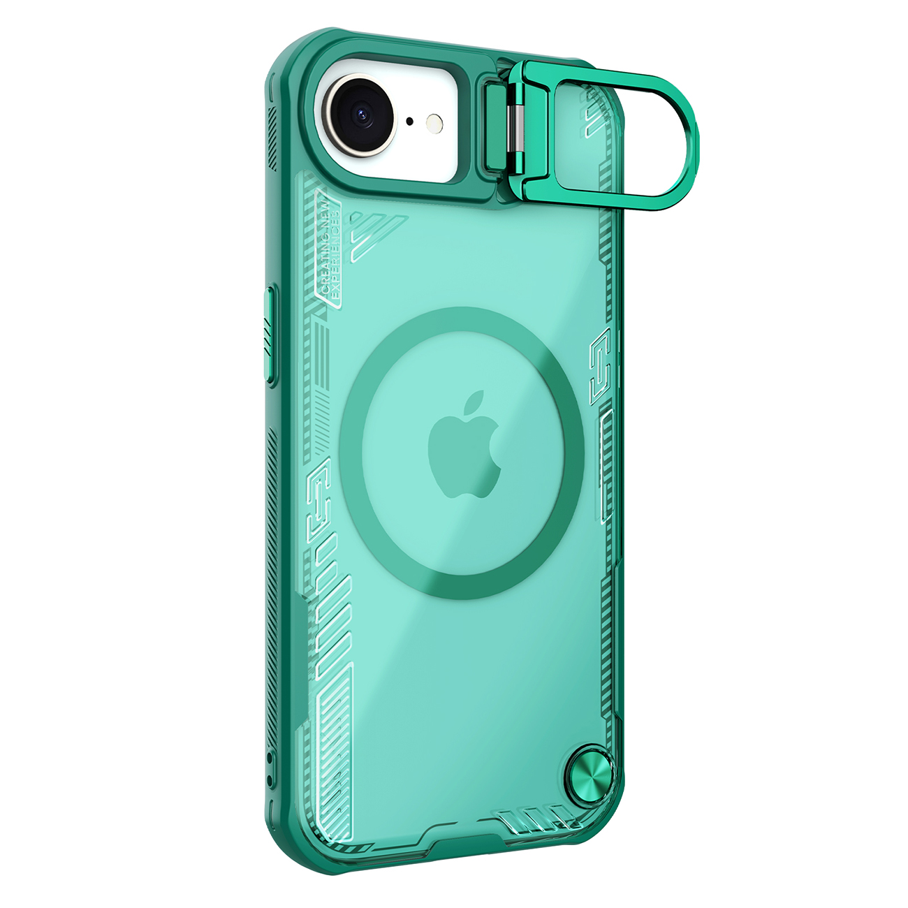 Nillkin Iceblade Prop Magneettinen Suojakuori jalustalla iPhone 16e / 17e:lle - vihreä