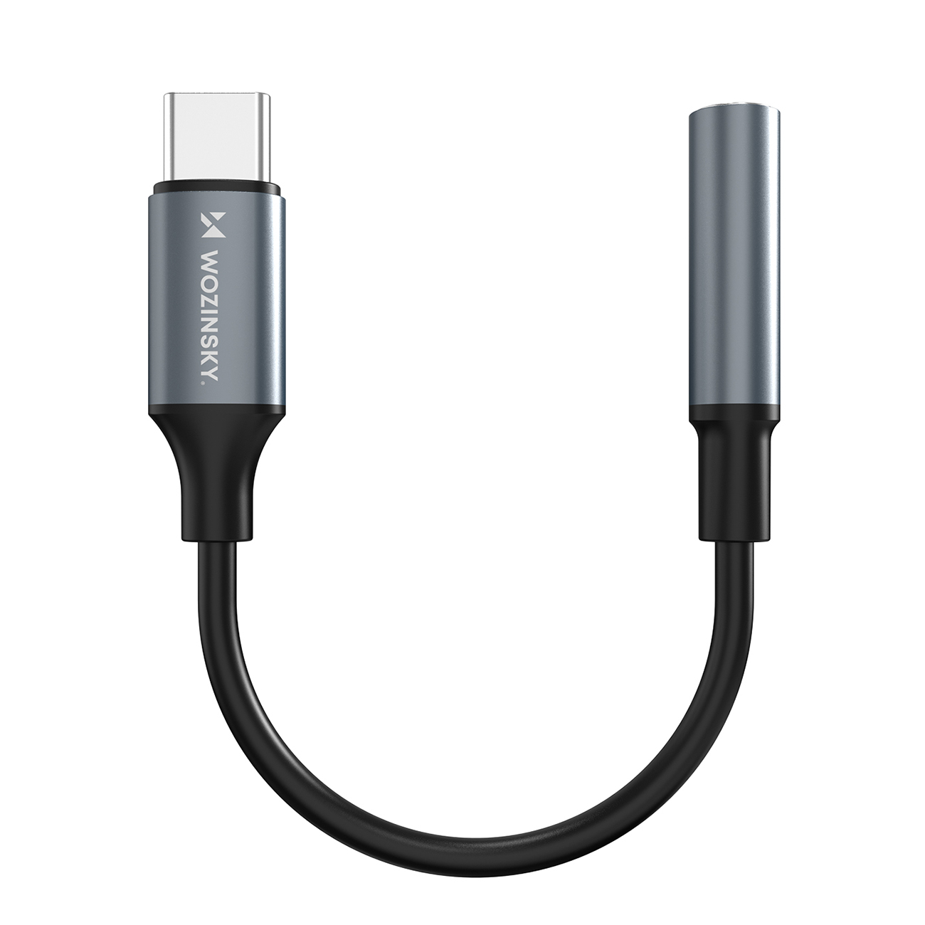 Wozinsky WACM-01 USB-C Sovitin - 3.5mm Mini Jack - Musta
