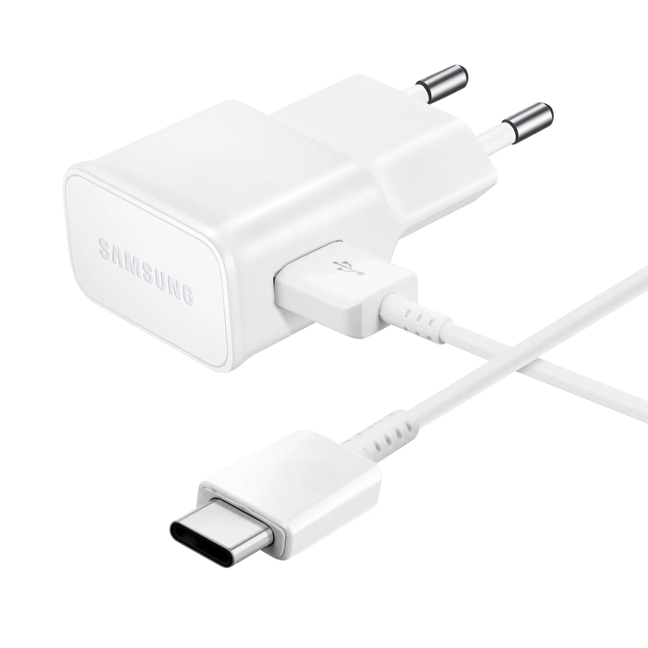 Samsung EP-TA200EWE USB-A 15W Seinälaturi ja EP-DR140AWE USB-A - USB-C Kaapeli (OOB Bulk - vaihtoehtoinen pakkaus) - Valkoinen