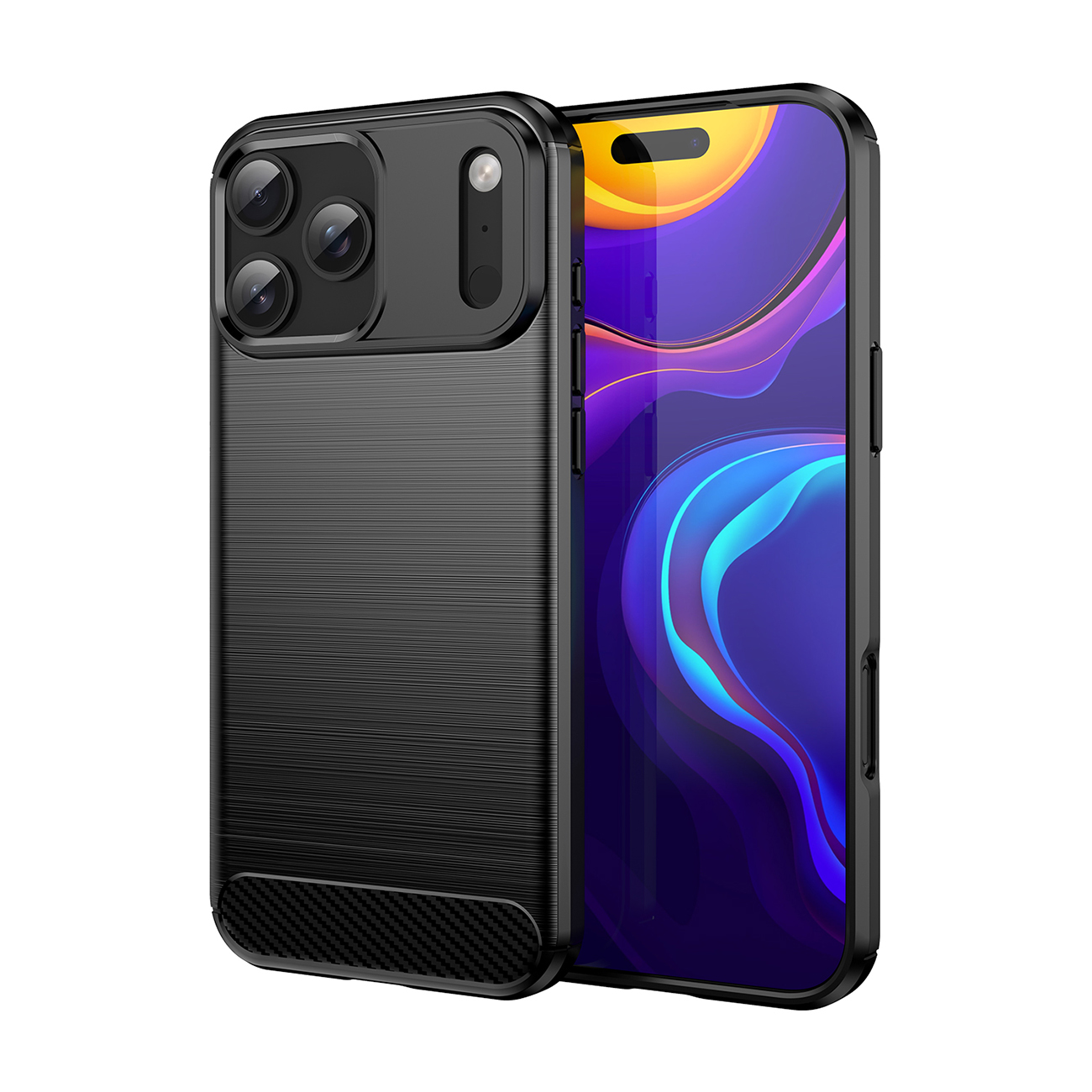 Carbon Suojakuori iPhone 17 Pro Max:lle - Musta