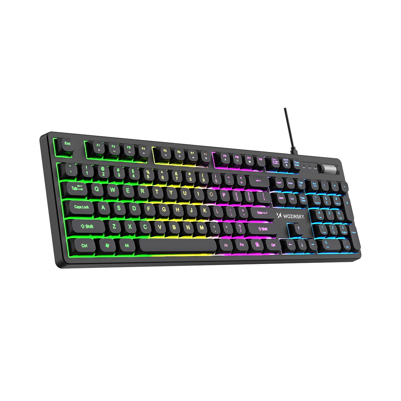 Wozinsky WKG-200 RGB-kalvopelinäppäimistö vierityspyörällä - musta