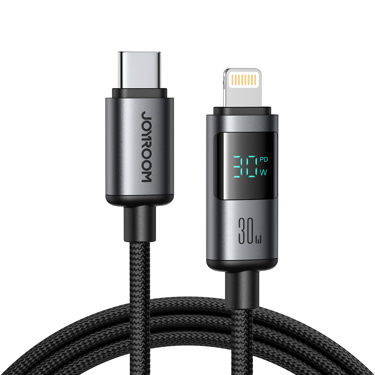 Joyroom S-A16 Pro Prism Series 30W USB-C - Lightning Kaapeli näytöllä 1.2m - Musta