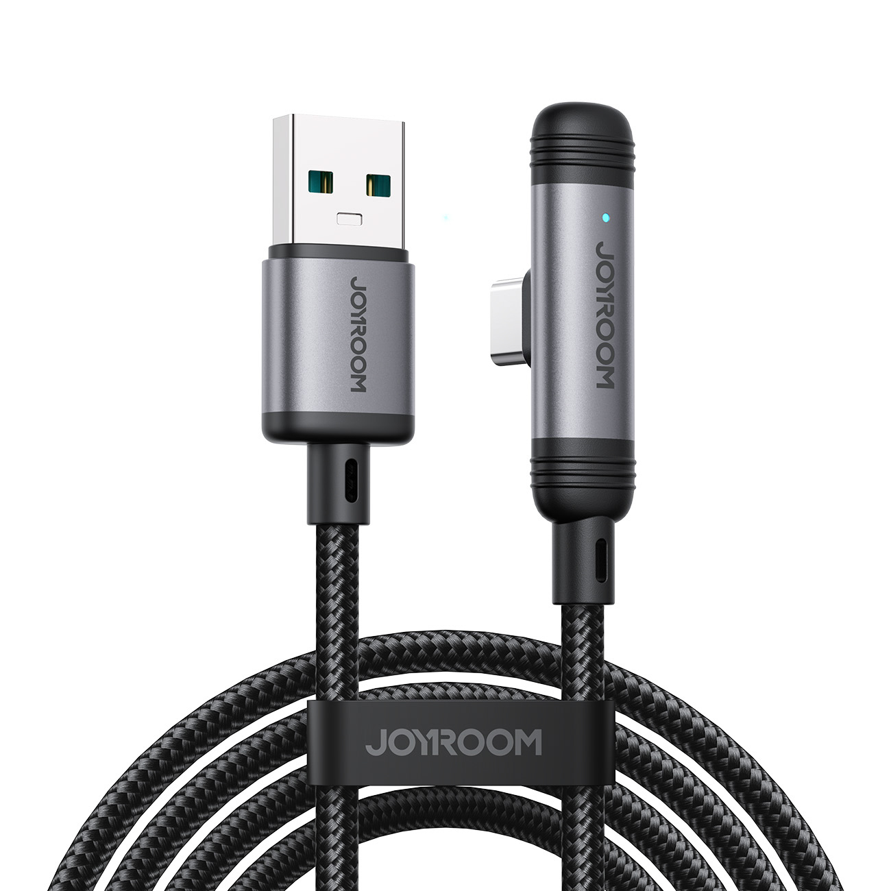 Joyroom S-A56 EnjoyX Series 90° USB-A - USB-C 3A kaapeli 1.2m - musta