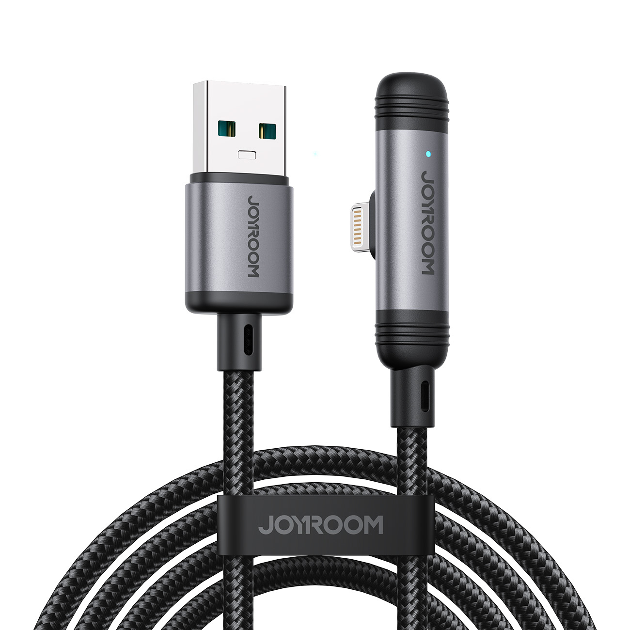 Joyroom S-A56 EnjoyX Series 90° USB-A - Lightning 3A kaapeli 1.2m - musta