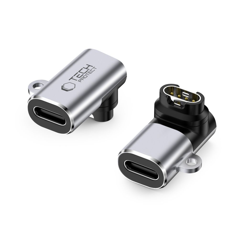 Tech-Protect Ultraboost USB-C Angle Adapter for Garmin Watch - Gray