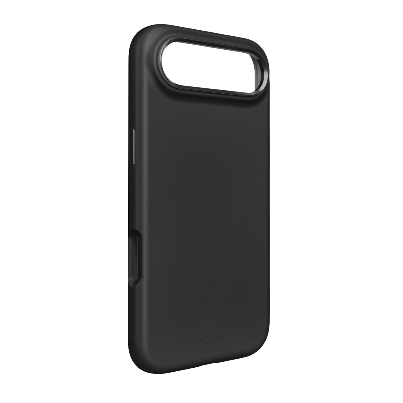 Puro Icon Mag Pro nestesilikoninen Suojakuori iPhone 17 Air:lle, MagSafe -yhteensopiva, kamerasuojauksella ja alumiinipainikkeilla - musta
