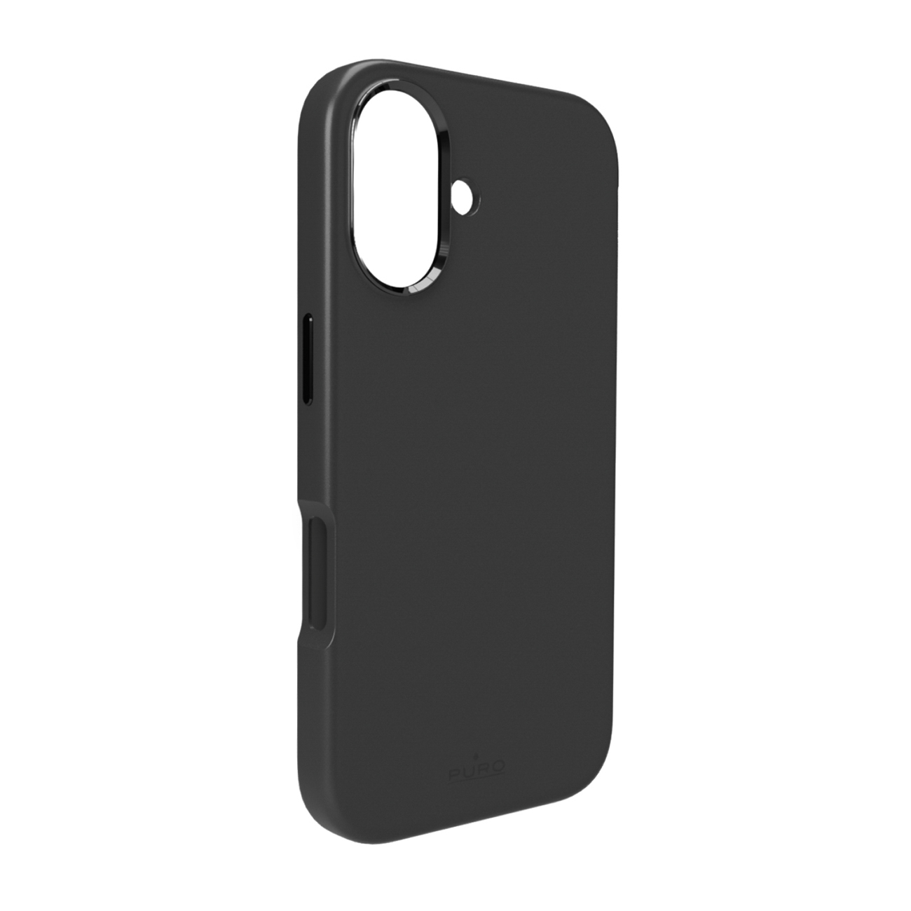Puro Icon Mag Pro nestesilikoninen Suojakuori iPhone 17:lle, MagSafe -yhteensopiva, kamerasuojauksella ja alumiinipainikkeilla - musta