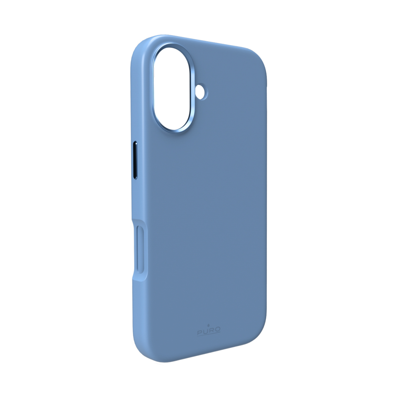 Pure Icon Mag Pro nestesilikoninen suojakuori iPhone 17, MagSafe-yhteensopiva, kamerasuojalla ja alumiinipainikkeilla - sininen