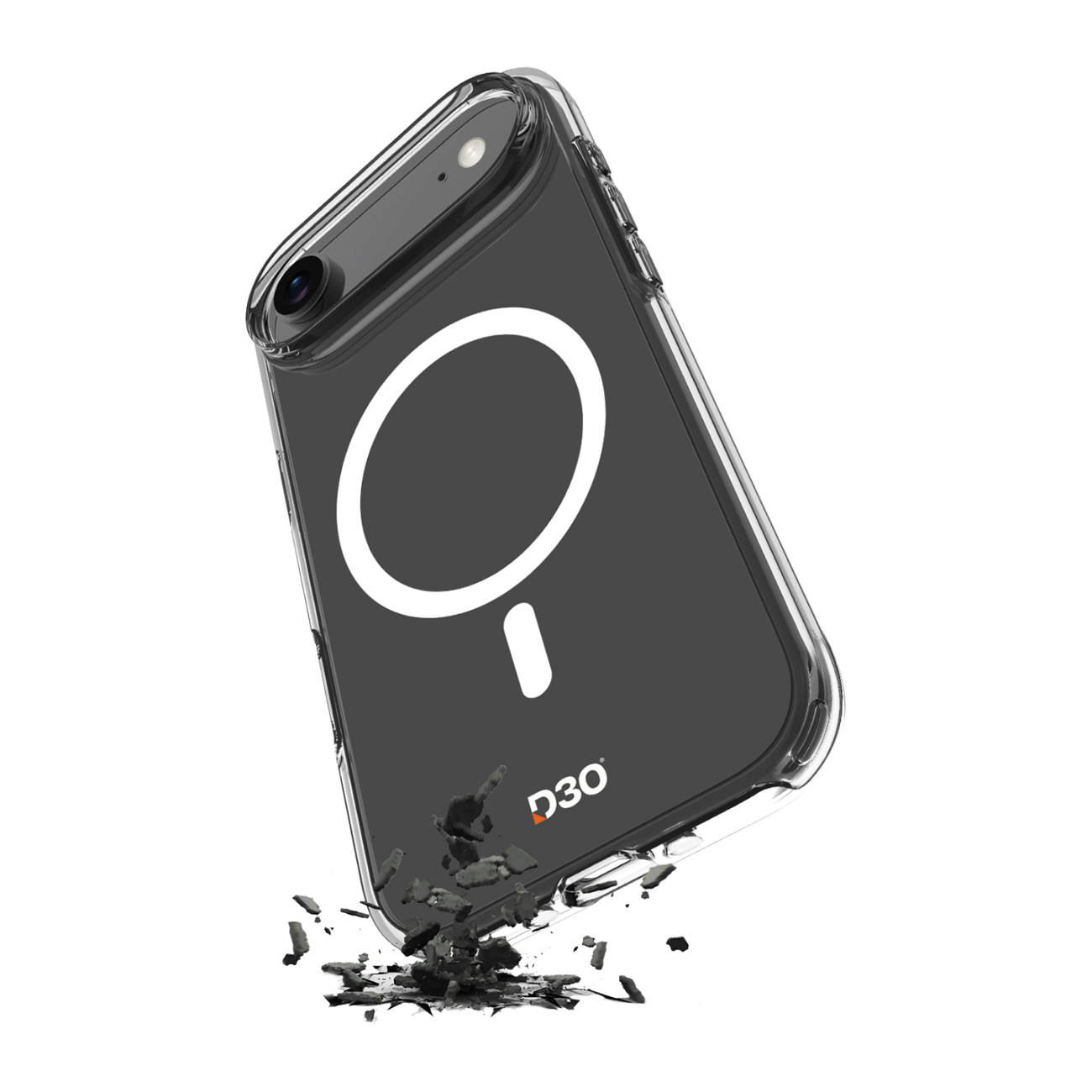 Puro Impact Clear D3O TPU+PC MagSafe-yhteensopiva suojakuori iPhone 17 Air:lle - läpinäkyvä