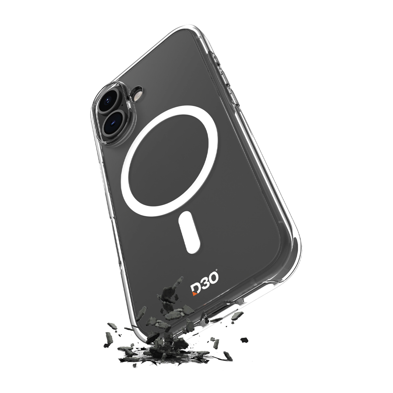 Puro Impact Clear D3O TPU+PC MagSafe-yhteensopiva suojakuori iPhone 17:lle - läpinäkyvä