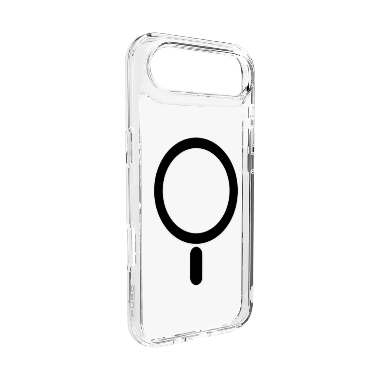 Puro Lite Mag TPU+PC suojakuori MagSafe-yhteensopiva iPhone 17 Air:lle - läpinäkyvä mustalla renkaalla