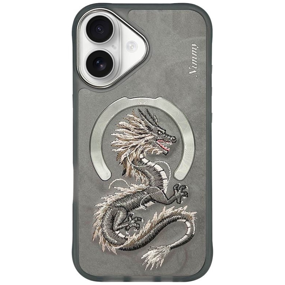 Nimmy Dragon MagSafe Suojakuori iPhone 16:lle - harmaa